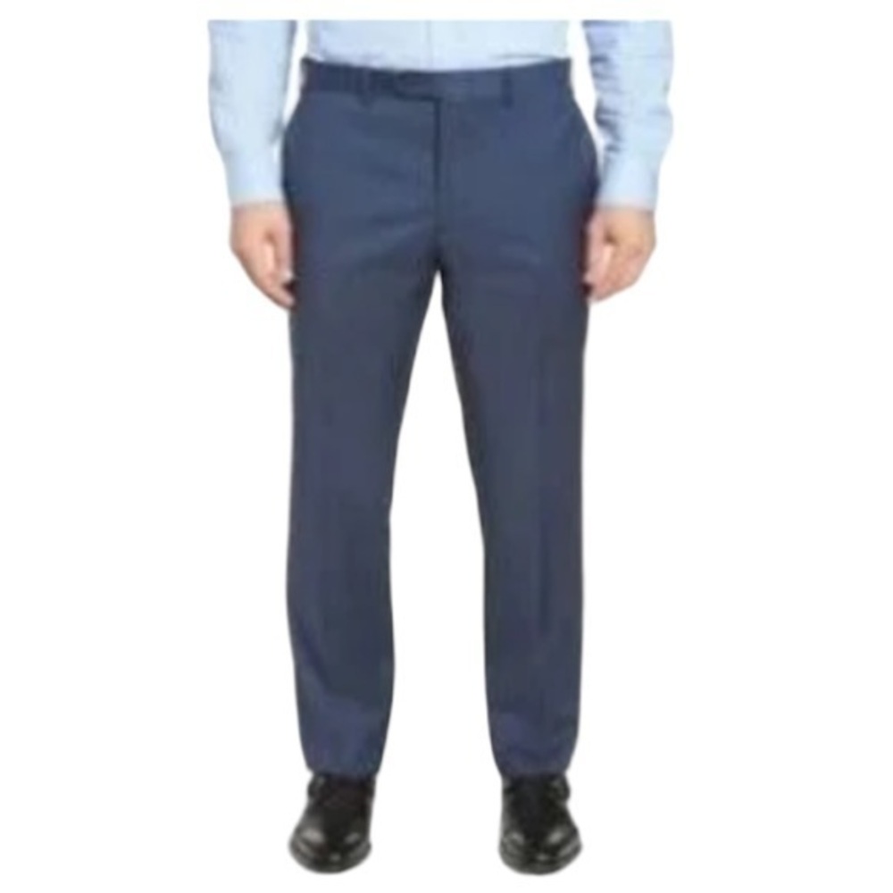 JWN John W Nordstrom Men’s Navy Blue Textured Traditional Fit Wool Dress Pant 42